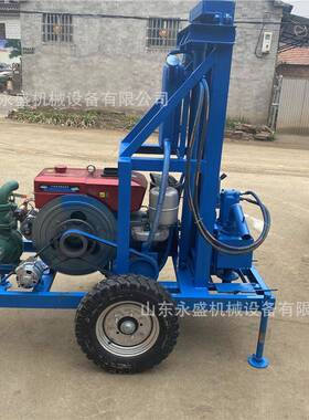 22马力水井钻机牵引式快速民用新型电动钻井机柴油液压家用钻井机