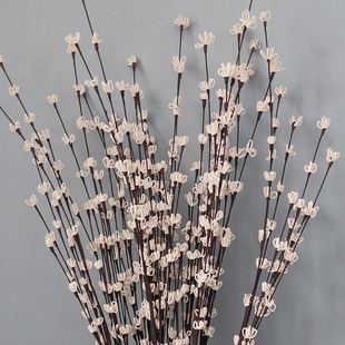 假花仿真柳树枝家居会所柳芽嫩芽飘雪干花藤蔓藤条客厅落地装饰