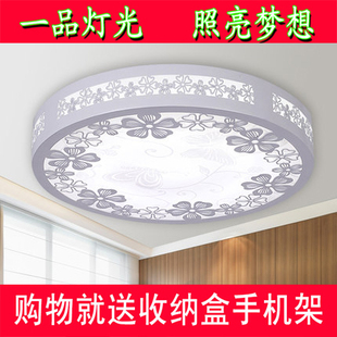 圆形镂空雕花卧室灯 LED木艺吸顶灯现代简约时尚 餐厅客厅吸顶灯