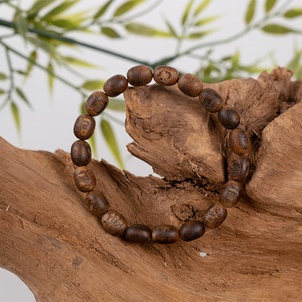 【满瘤花雨】天然奇楠沉香7mm瘤疤单圈 99沉水4g+ 满纹老料手串