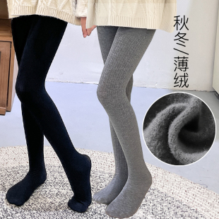 加厚白色舞蹈袜外穿一体绒打底裤 袜秋冬薄款 袜儿童连裤 女童加绒裤