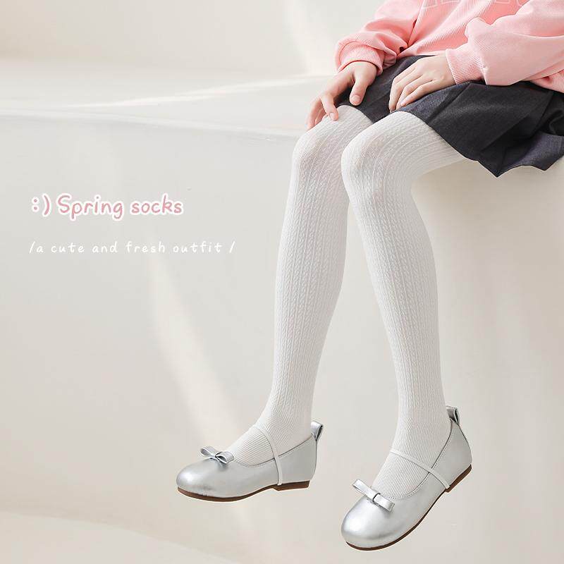 儿童连裤袜春秋防滑女童打底裤白色舞蹈袜女宝打底袜女孩薄款丝袜