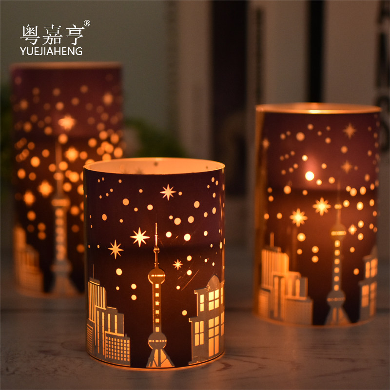 圣诞节城市星空充电遥控LED电子蜡烛灯ins浪漫蜡烛情侣生日礼物