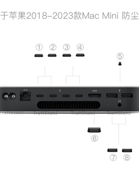 适用于苹果主机Mac mini防尘塞  2020 2023款M2 pro M1配件耳机孔USB口盖子macmini电脑接口端口塞子软塞