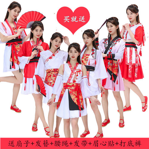 古装COS服SING女团寄明月红昭愿同款扇子舞蹈演出服装改良汉服女 - 封面