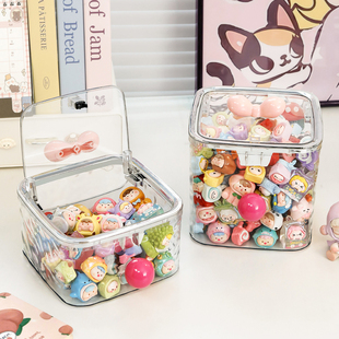 萌粒收纳罐盲盒展示架迷你公仔崽崽手办摆件防尘透明亚克力收纳盒