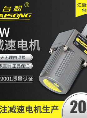台松220V/380V 6W微型交流异步齿轮调速定速减速电机可逆控制马达
