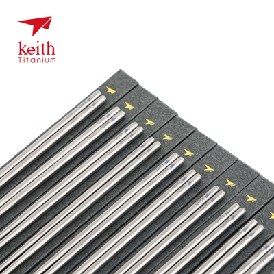 keith铠斯纯钛筷子空心方筷子防滑 轻量钛餐具10双装礼盒高端礼品