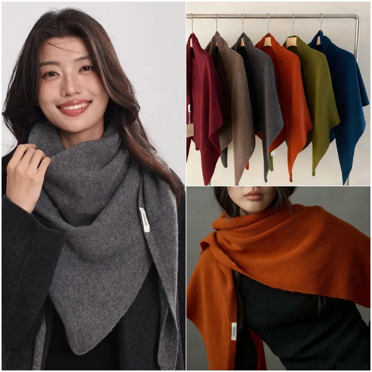 三角巾针织围巾女南瓜橘高级感100%羊毛wool披肩加大秋冬新款保暖,服饰配件/皮带/帽子/围巾,围巾/丝巾/披肩,淘宝优惠券,粉丝福利购,淘宝优惠卷