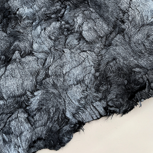 金属感烫金皮草布银灰裂纹肌理创意diy布料设计师艺术皮革绒面料