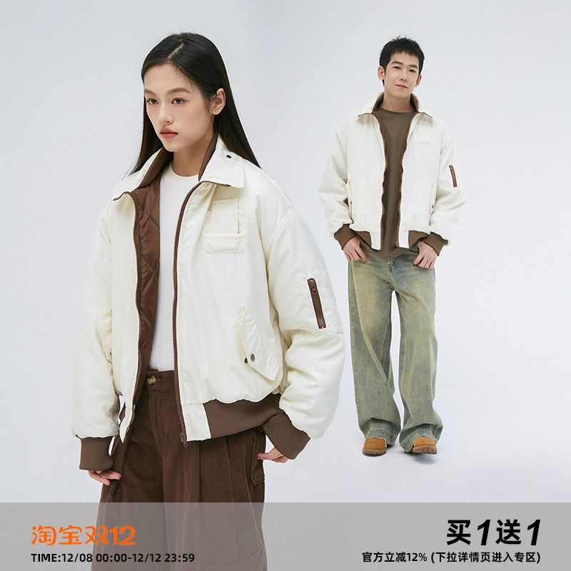 CLAMISGOLD冬季双层领加厚棉服