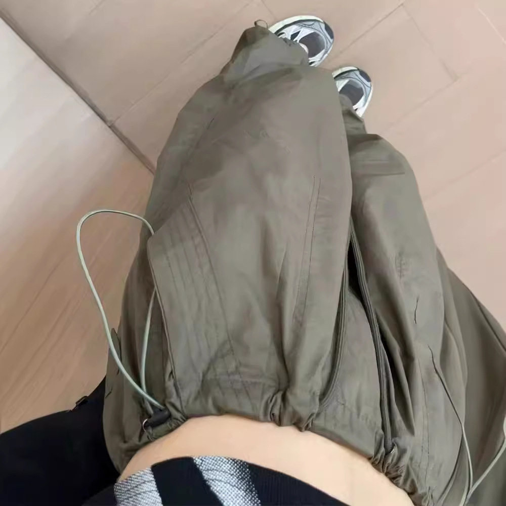 美式工装裤女士感裤子女春秋高腰阔腿卫裤直筒休闲运动裤长裤