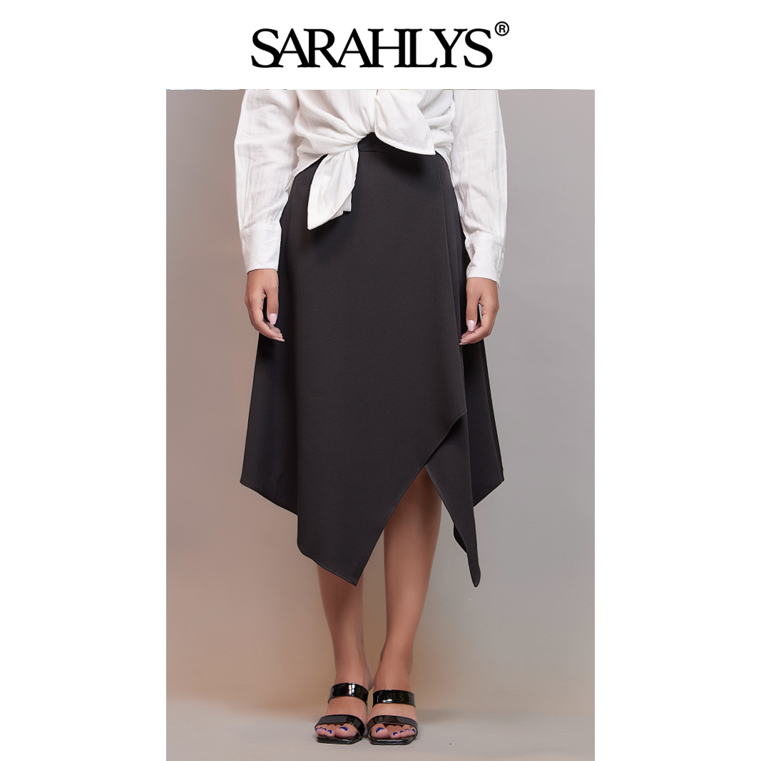 高腰设计师品牌法式不对称半裙