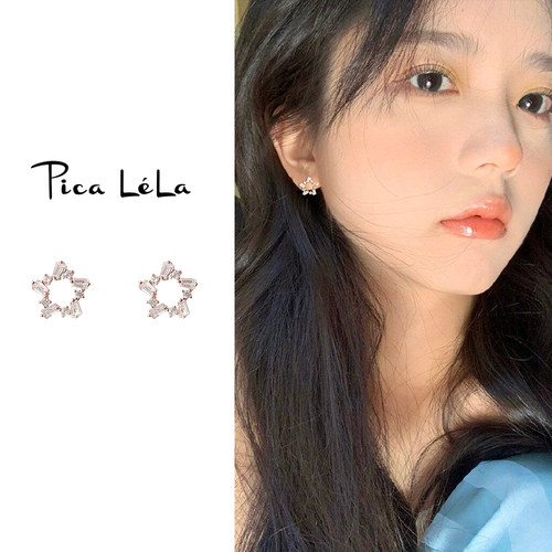 气质星星简约纯银耳环女