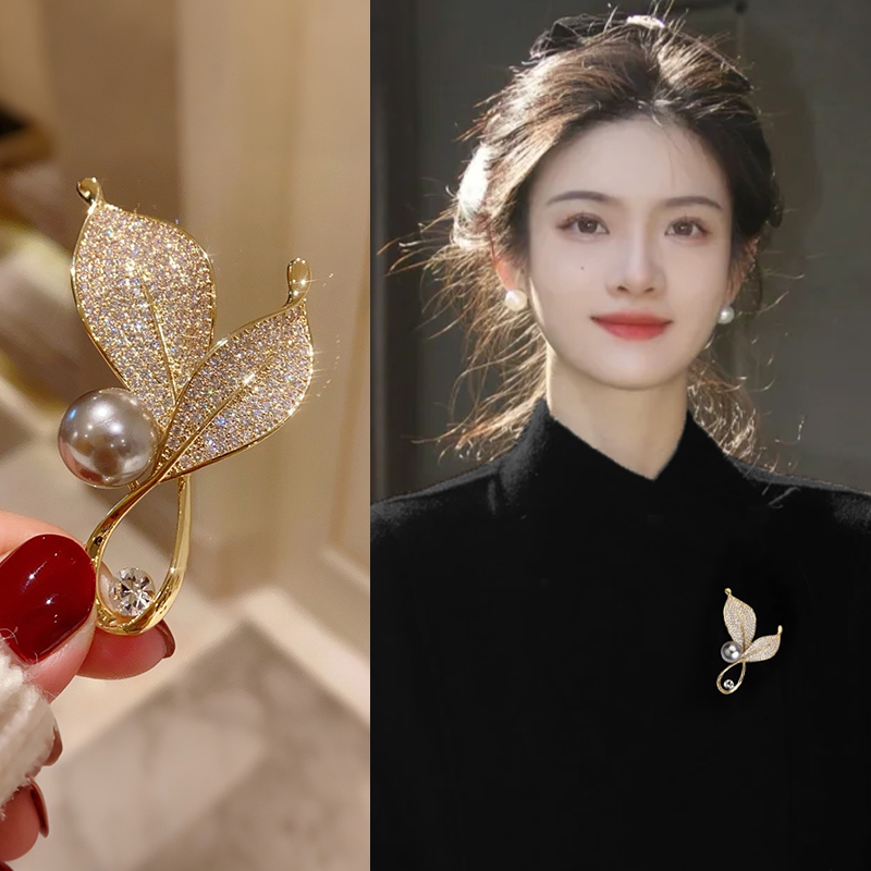 气质叶子胸针女款独特设计