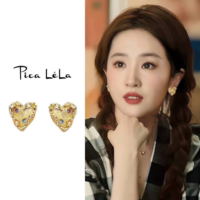 不规则爱心耳环女小众