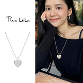 银色爱心吊坠项链女轻奢高级感小众长款 韩系配饰 ins风卫衣链新款