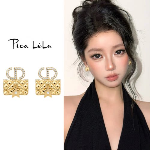 金色字母包包蚊香盘耳夹女无耳洞