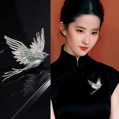 新中式飞鸟胸针女款高端精致时尚