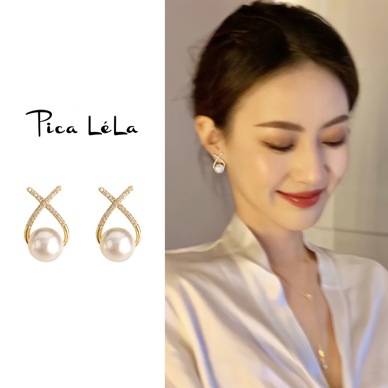 交叉珍珠款蚊香盘耳夹