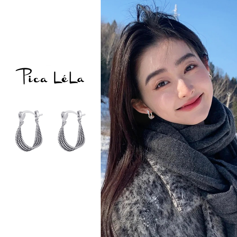 简约麻花耳环精致独特