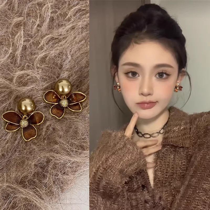 法式美拉德花朵耳环2026新款爆款高级感巨好看耳钉精致小巧耳饰女,饰品/流行首饰/时尚饰品新,耳环,淘宝优惠券,粉丝福利购,淘宝优惠卷
