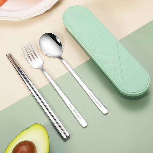 美厨316L不锈钢餐具勺子筷子叉子