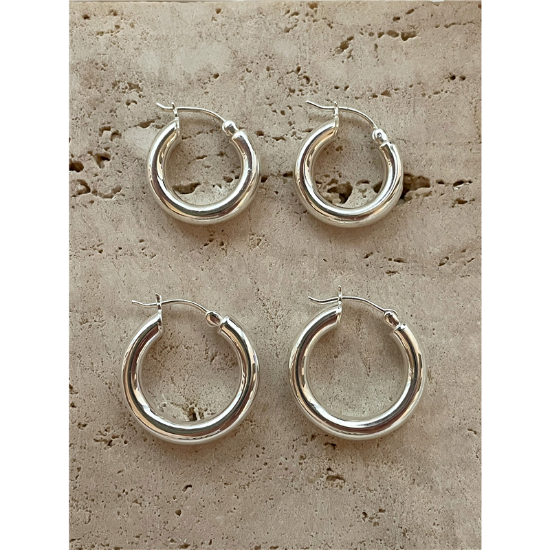 无性别风韩国纯银百搭加粗耳圈