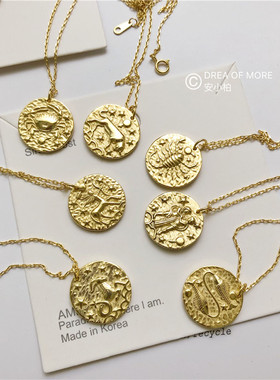 十二星座项链通体浮雕梦幻短款