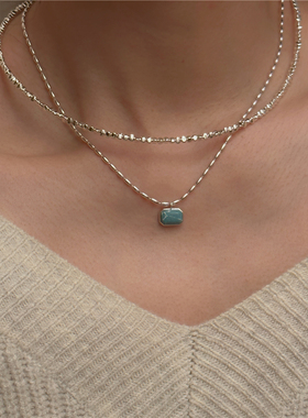 925纯银项圈天然松石项链