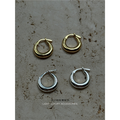 安小柏◆Sophie B爱好者 极简水滴状耳环女小众高级质感弧形耳圈