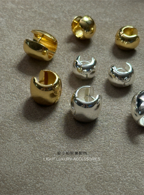 安小柏 博主sasa同款 Annika金属感光面耳扣 小众设计简约耳饰ins