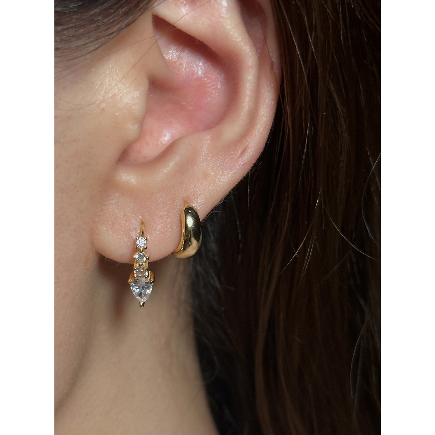 安小柏 超美夏季推荐！通体S925纯银锆石水钻镶嵌耳环耳扣闪轻奢