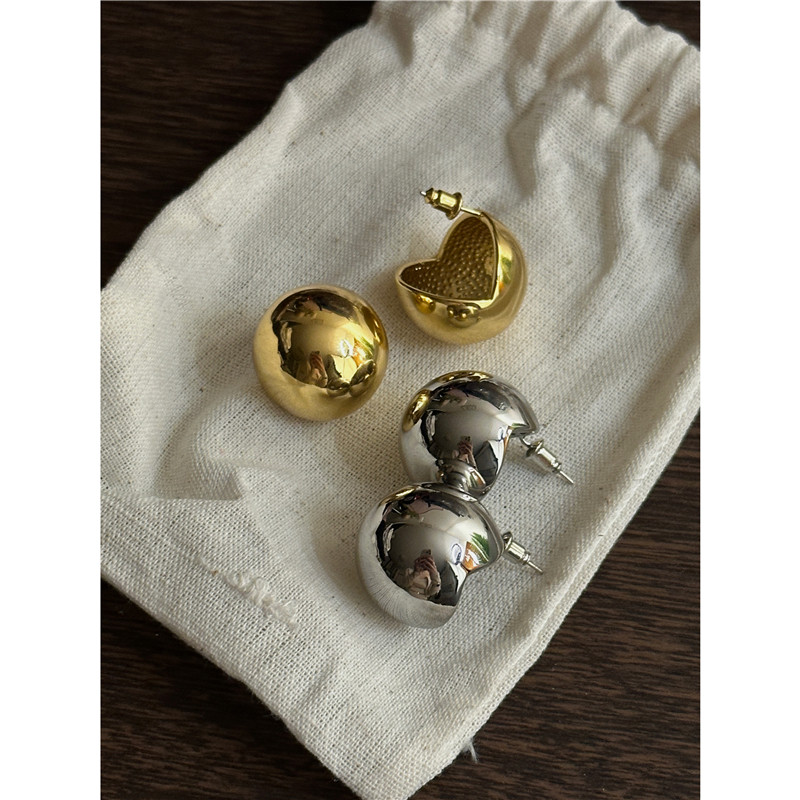安小柏◆秒变时髦 法式欧美风极简好搭 光面金球耳环圆球立体耳饰,饰品/流行首饰/时尚饰品新,耳环,淘宝优惠券,粉丝福利购,淘宝优惠卷