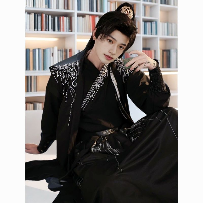 逍遥凤原创国风古装日常长裙刺绣旗袍学生古风套装