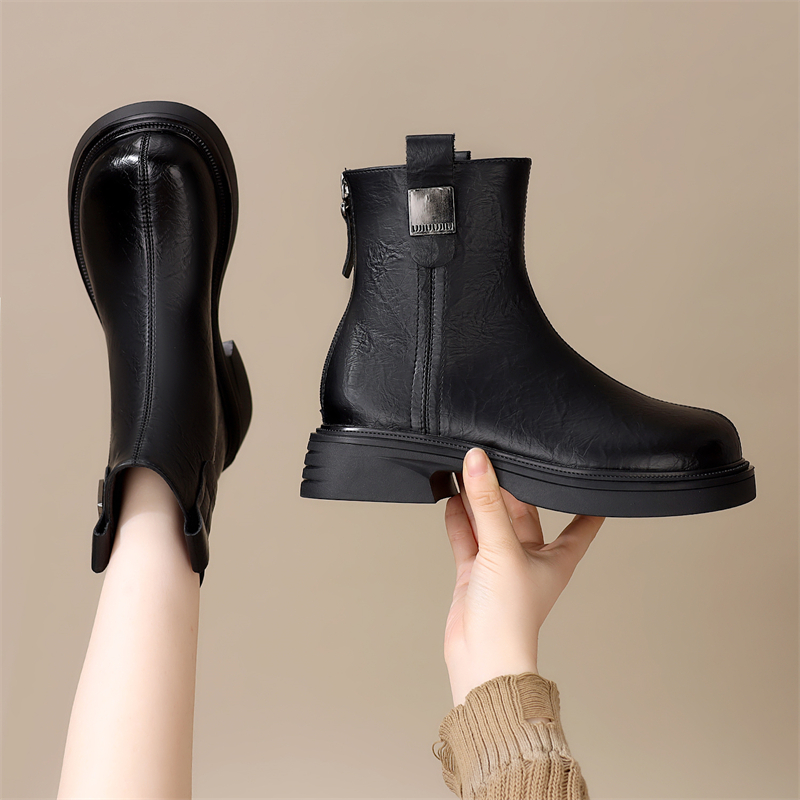 切尔西女靴气质英伦烟筒秋冬季