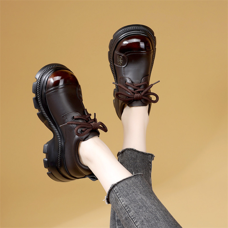 英伦风厚底乐福鞋女深口单鞋交叉绑带圆头中跟舒适轻便复古小皮鞋,女鞋,深口单鞋,淘宝优惠券,粉丝福利购,淘宝优惠卷