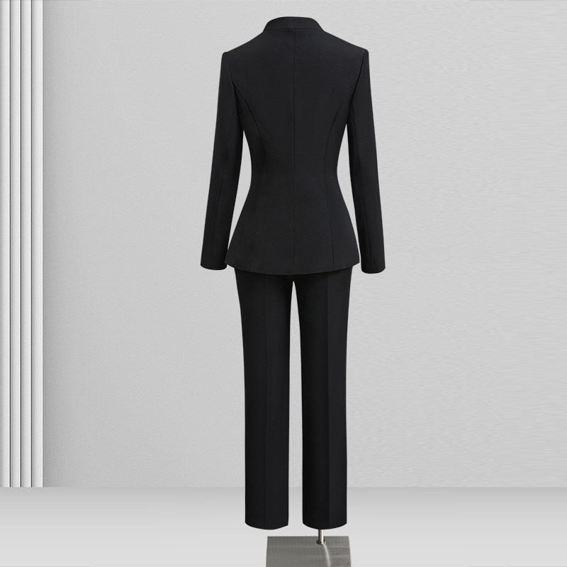 딥 브이넥 원버튼 프로페셔널 슈트 봄 가을 기질 슬림한 디자인 출퇴근용 직장 사무직 스마트 작업복