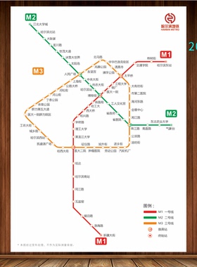 2025新版哈尔滨地铁换乘线路图轨道线交通示意图宣传墙贴海报贴纸