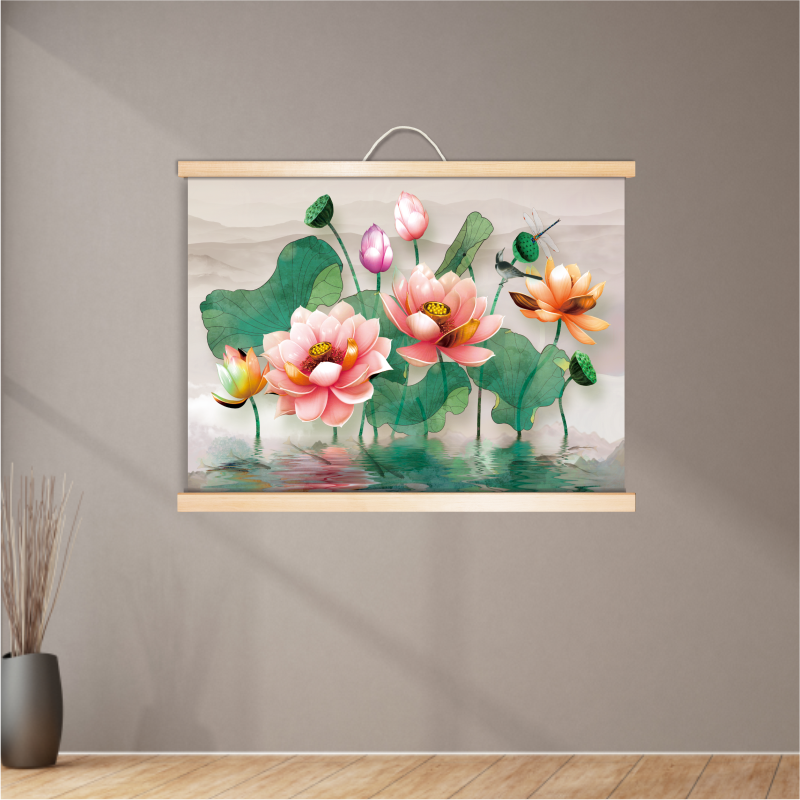 绿色植物荷花莲花荷叶风景挂画