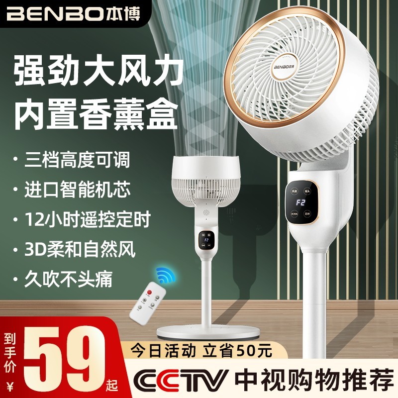 德国本博2026新款风扇空气循环扇家用超静音360度旋转落地电风扇图片