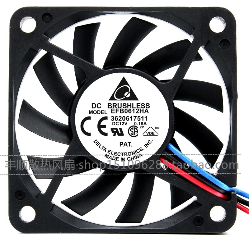 台达 EFB0612HA 6010 12V 0.18A 6CM超薄风扇 机箱散热设备风扇