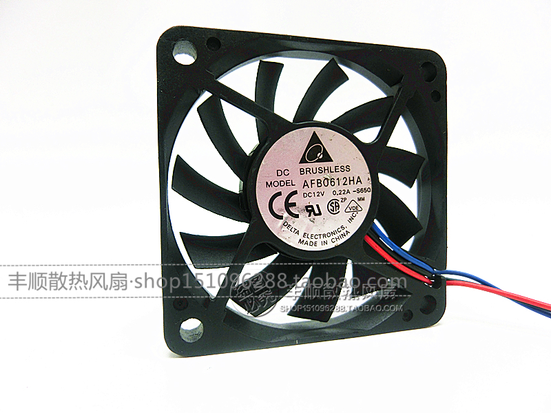 台达DELTA6010 AFB0612HA 12V 0.22A 6CM/厘米散热风扇60*60*10mm