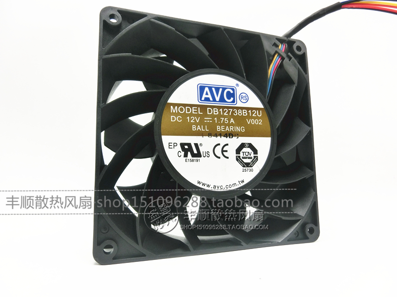 AVC 12738机箱工业通风风扇 12V 1.75A DB12738B12U 风扇