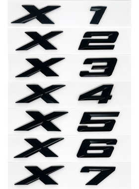 适用于新款宝马X系车标 X1X2X3X4X5X6X7尾标字标车尾贴标后标黑色