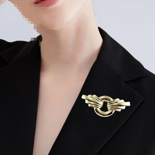 新款中古圆环羽翼胸针丝巾扣别针胸花饰品