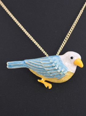 欧美黄色羽毛胸针混批吊坠项链