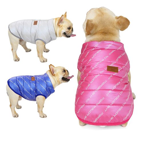 法斗沙皮胖狗狗衣服秋冬装棉衣斗牛犬巴哥秋冬季20字母斗牛棉背心