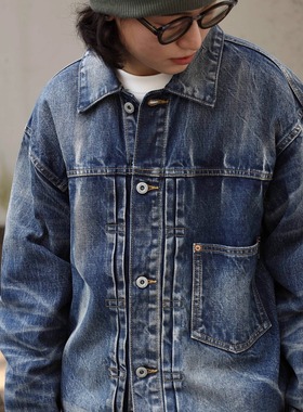 Gnomes lab 25AW 康龙13.5oz抓痕重水洗破坏猫须牛仔夹克