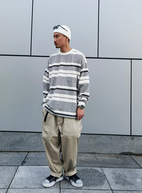 Gnomes lab 22SS新品 赛络纺高密调接扣宽松廓形通勤长裤city boy